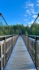 wooden bridge over the river