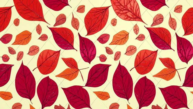 Cute autumn seamless looping animation and background