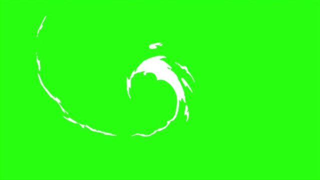 a transition video animation on a green background