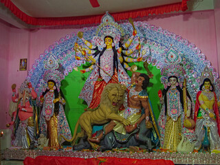 godess durga idol festival of bengali hindus in west bengal