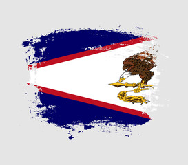 Elegant grungy brush flag with American Samoa national flag vector
