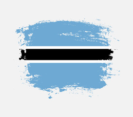 Elegant grungy brush flag with Botswana national flag vector