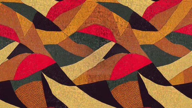 Patchwork paisley animation on muster background