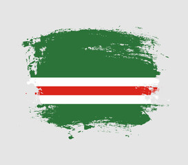 Elegant grungy brush flag with Chechen Republic of Ichkeria national flag vector