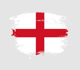Obraz premium Elegant grungy brush flag with England national flag vector