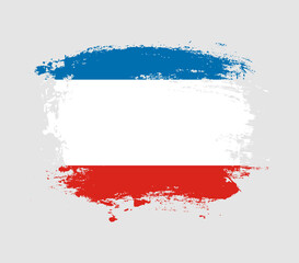Elegant grungy brush flag with Crimea national flag vector