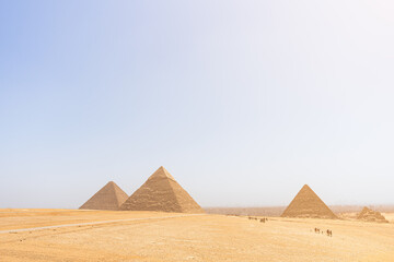 Landscape of the pyramids of Giza in Egypt