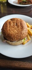 burger and fries