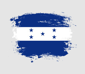 Elegant grungy brush flag with Honduras national flag vector