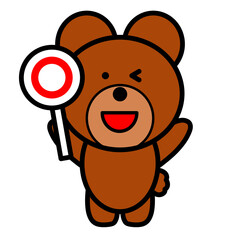 マルを出すクマ　イラスト