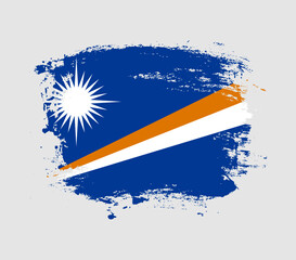 Elegant grungy brush flag with Marshall Islands national flag vector