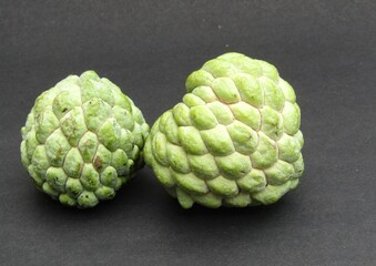 Sugar apple on black background 