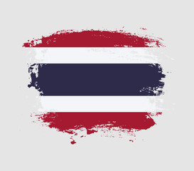 Elegant grungy brush flag with Thailand national flag vector