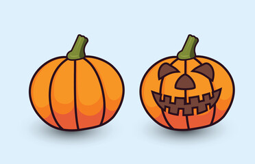 Premium Creative Halloween And Sweet Pumpkin Illustrations Vector Designs,  3D Style With Creative Horror Concept.


