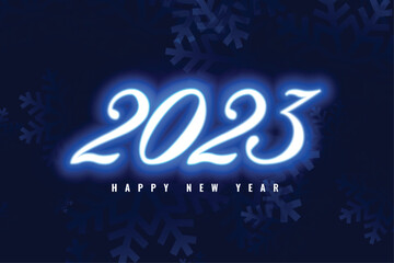 glowing neon 2023 text for new year event background