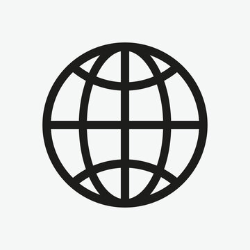 World Symbol, Global Icon Vector Template For Web, Computer And Mobile App