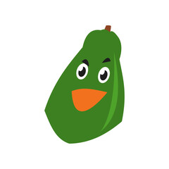 Papaya fruit funny character. isolated on a white background. suitable for mascot, children's book, icon, t-shirt design etc. fruit, food, vegetarian, health concept. flat vector design illustration