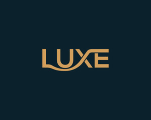 Fototapeta na wymiar Luxe typography monogram Logo design. Luxurious brand logo. Illustration of LUXE typeface isolated design. Ai, EPS, SVG file
