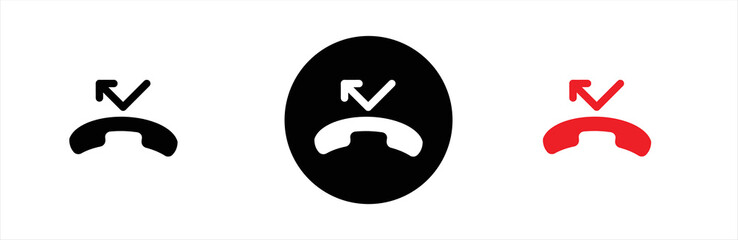 Missed calls icon. Web missed calls. Missed call for apps and websites. Vector illustration.