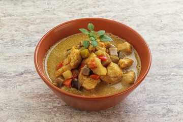 Thai yellow curry with chicken
