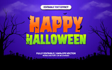 Happy Halloween Editebale Text Effect With Background
