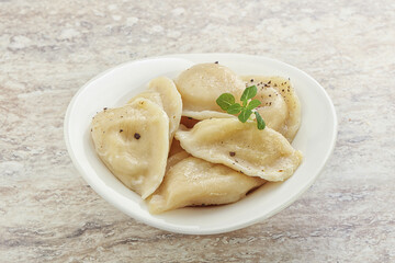 Russian traditional Vareniki - dumplings with potato