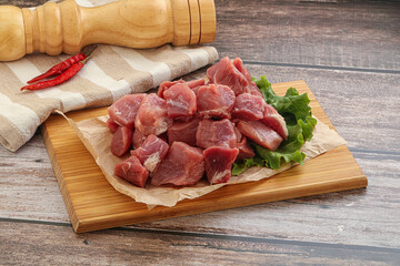 Raw pork cube for roast