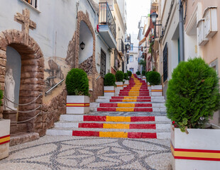 The old center and the Mediterranean architecture of the city of Calp in Spain 