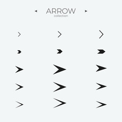 Arow Icons. Arrow vector icon set. Arrow basic UI elements. To use in web and mobile UI. Editable vector stroke