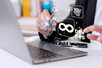 DevOps Methodology Development Operations agil programming technology concept.