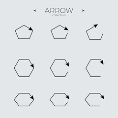 Premium set of arrow line. Line icons collection. Trendy line style. To use in web and mobile UI. Editable vector stroke