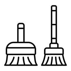 Sweeping Tools Line Icon