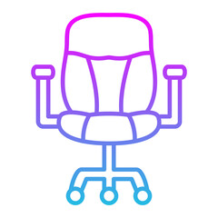 Office Chair Line Gradient Icon