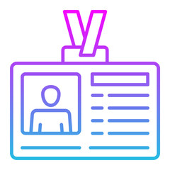 Id Card Line Gradient Icon
