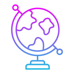 World Globe Line Gradient Icon