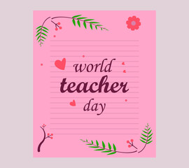 HAPPY WORLD TEACHER DAY BANNER ILLUSTRATION