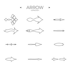Premium set of arrow line. Universal Arrow icon. Arrow basic UI elements. To use in web and mobile UI. Vector