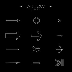 Simple set of arrow icons. Arrow vector icon set. Arrow basic UI elements. For Web Graphics. Vector