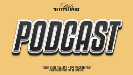 3d podcast editable text style effect template