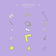 Set of arrows. Collection in color. Direction arrows. For website design. Vector navigation