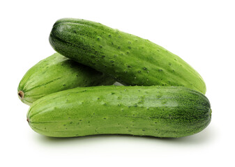 Green cucumber on the white background