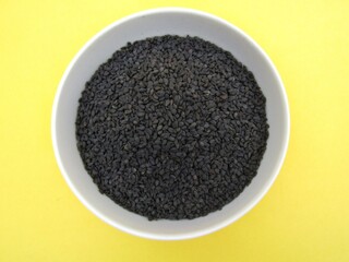 Black sesame seeds in a bowl 
