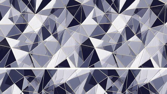 Masculine geometric glitch seamless looping animation. Distorted navy blue white retro geo shape for men fashion. Modern retro light style design swatch. High resolution repeatable tile.