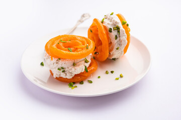 Jalebi Ice Cream, combination of Indian dessert with a twist