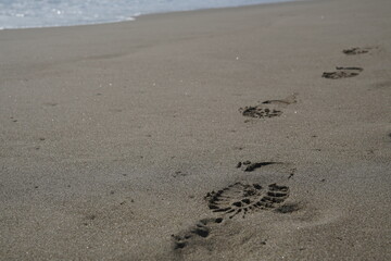 footprint in beach