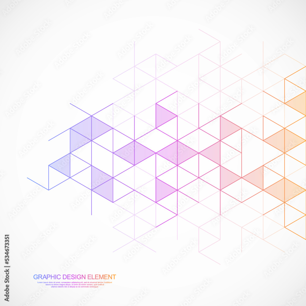 Aufkleber Abstract geometric background with triangle shape pattern