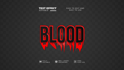 Blood style text effect editable