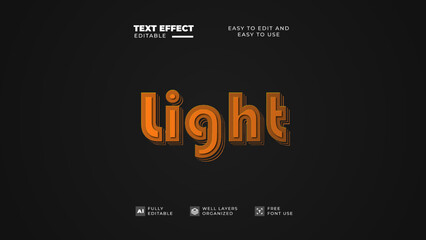 Light style text effect editable