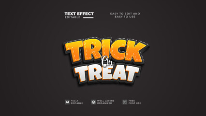 Trick or treat style text effect editable