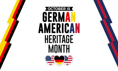 October is German American heritage month annual celebration. USA and Germany flags ribbon